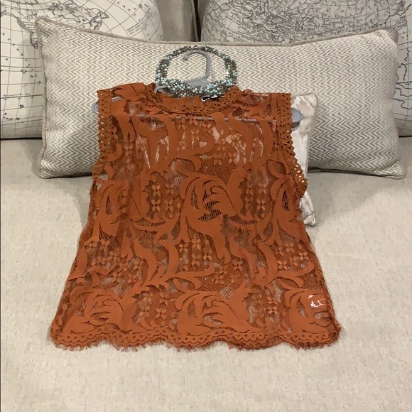 vivid Tops - Pumpkin Spice Gorgeous Lace top